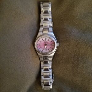 Vintage Fossil Silver and Pink Watch